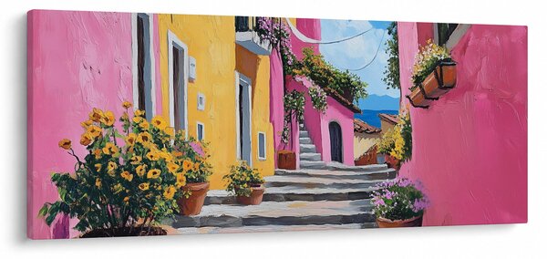 Obraz - Ružová ulička (120x50 cm)