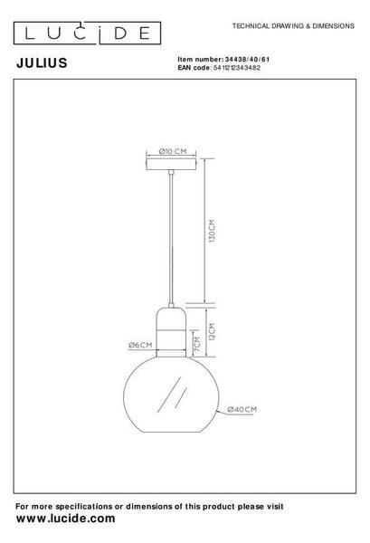 Lucide L344384061 závesné stropné svietidlo JULIUS E27