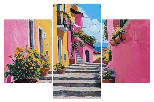 Obraz - Ružová ulička (90x60 cm)