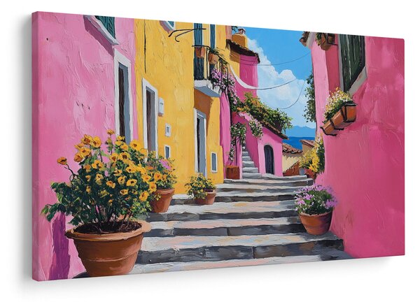 Obraz - Ružová ulička (90x60 cm)