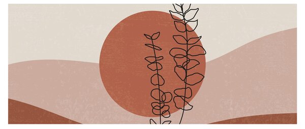 Obraz - Boho listy N⁰1 (120x50 cm)