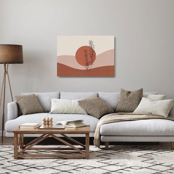 Sklenený obraz - Boho listy N⁰1 (70x50 cm)