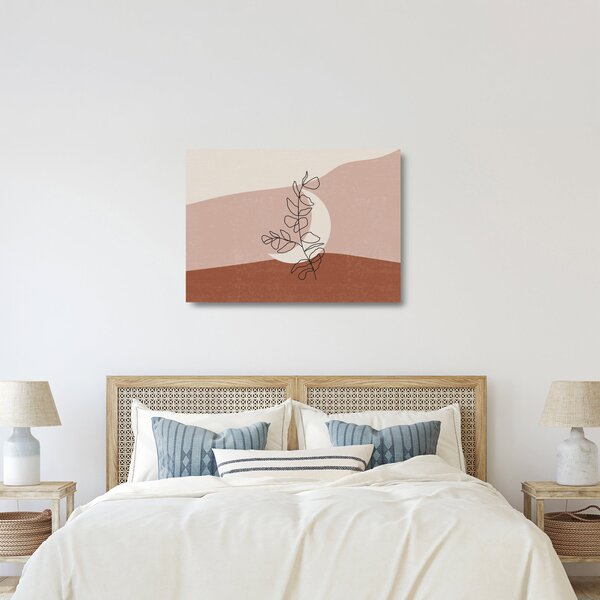 Sklenený obraz - Boho listy N⁰2 (70x50 cm)