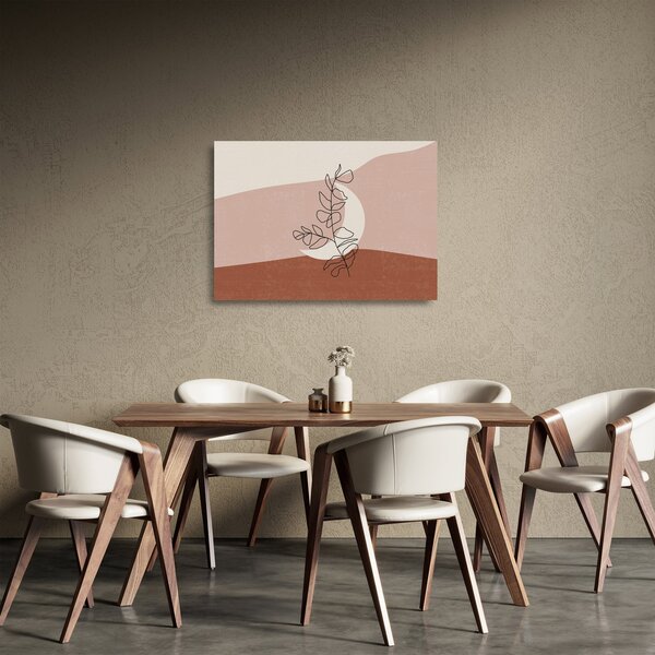 Sklenený obraz - Boho listy N⁰2 (70x50 cm)