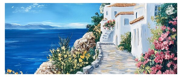 Obraz - Ulička pri mori (120x50 cm)
