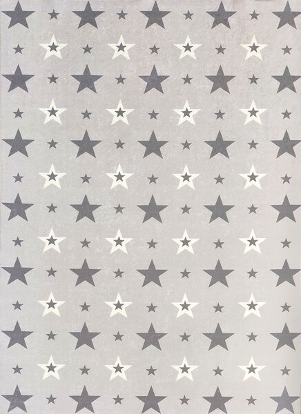 BE Koberec Porte 8461 GREY – sivý obdĺžnikový, hviezdičky Rozmer: 60x100 cm
