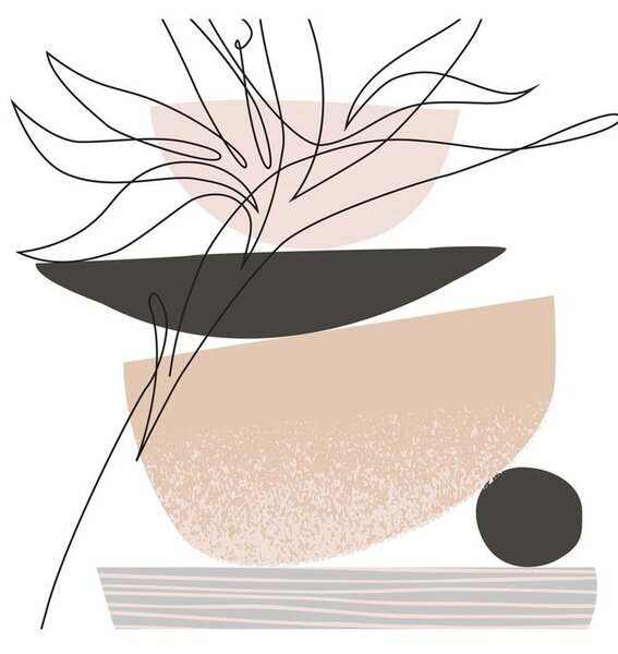 Obraz - Line art kvety N⁰1 (120x50 cm)