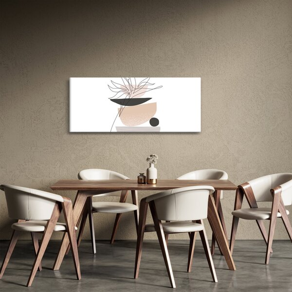 Obraz - Line art kvety N⁰1 (120x50 cm)