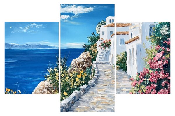 Obraz - Ulička pri mori (90x60 cm)