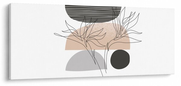 Obraz - Line art kvety N⁰2 (120x50 cm)