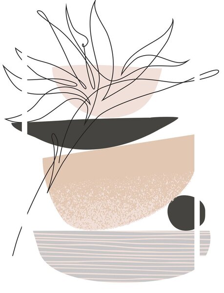 Obraz - Line art kvety N⁰1 (90x60 cm)