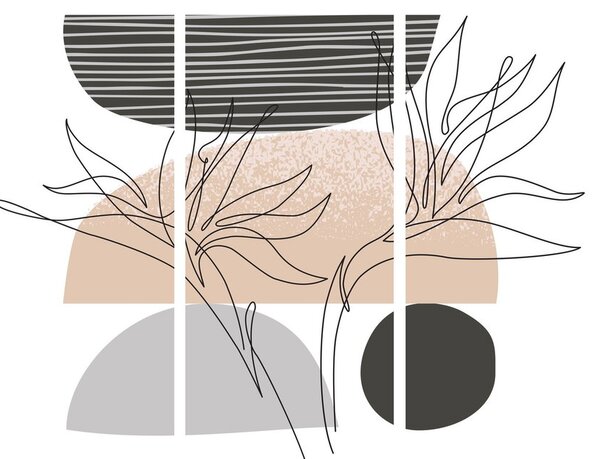 Obraz - Line art kvety N⁰2 (150x105 cm)