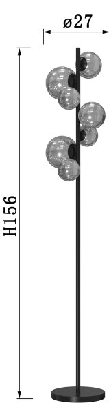 ONLI - Stojacia lampa PALOMA 7xG9/10W/230V čierna/dymová
