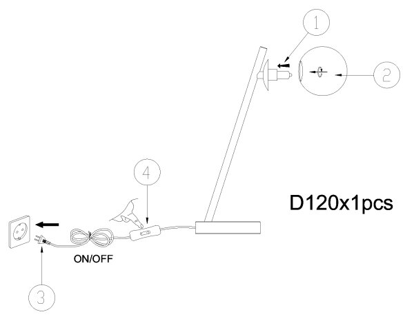 ONLI - Stolná lampa PALOMA 1xG9/10W/230V 38,5 cm zlatá
