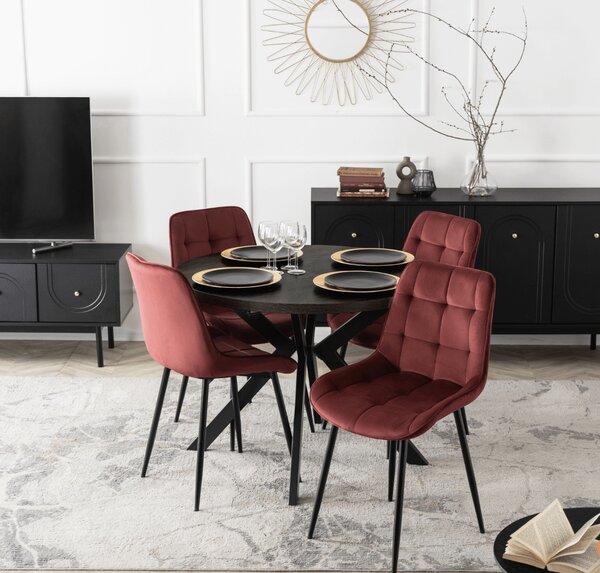 JAKS Jedálenská stolička burgundy velúr Chris