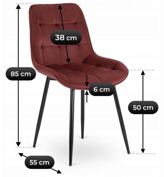 JAKS Jedálenská stolička burgundy velúr Chris