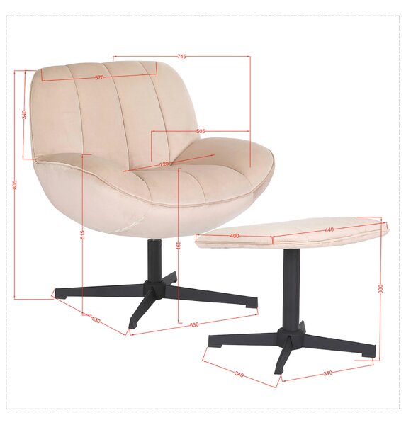 KRESLO – SADA, textil, béžová Livetastic - Online Only obývacie izby, Online Only