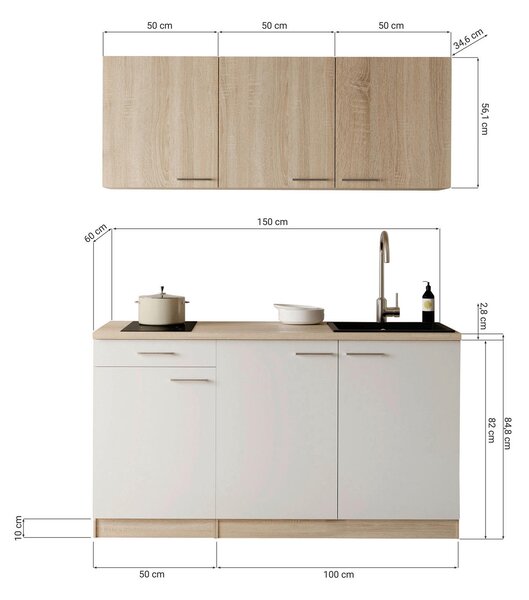 MINIKUCHYŇA 150 cm Respekta - Online Only kuchyne, Online Only