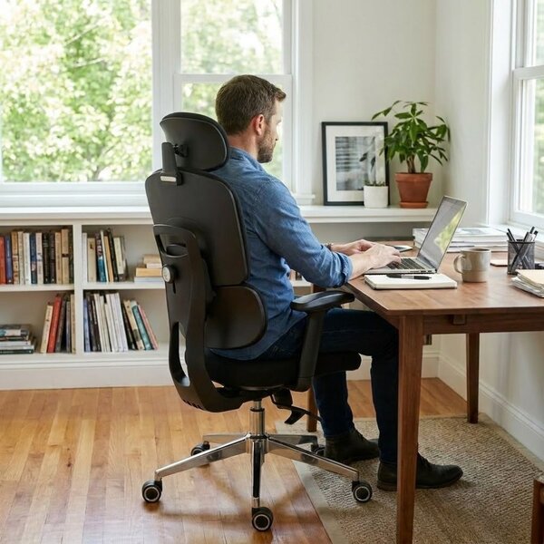 Kancelárska ergonomická stolička Neoseat ROBIN — čierna, nosnosť 150 kg