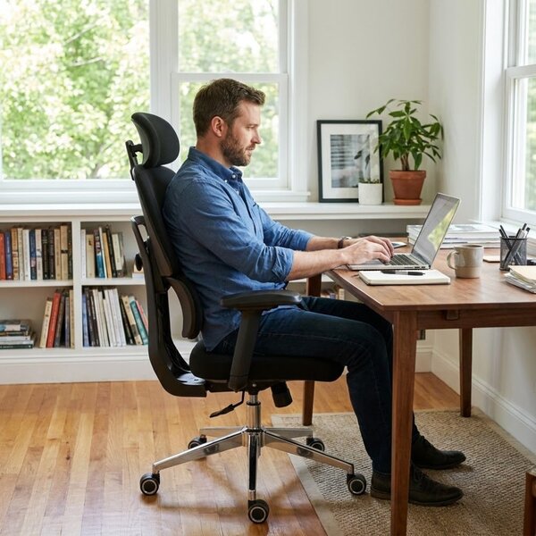 Kancelárska ergonomická stolička Neoseat ROBIN — čierna, nosnosť 150 kg