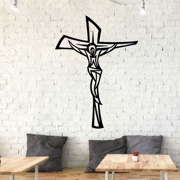 KMDESING | Drevená dekorácia na stenu - Krížik modern
