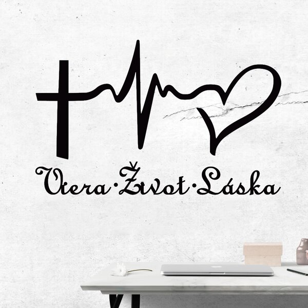KMDESING | Drevená dekorácia na stenu - Láska a viera