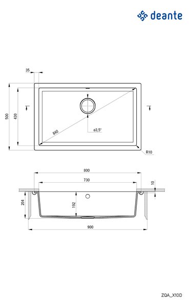 Deante Drez Corda granit - ZQA G10D grafit metalic