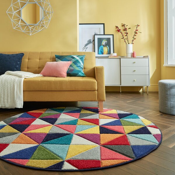 Flair Rugs, Kusový koberec Spectrum Samba Multi kruh, 160x160 (priemer) kruh, viacfarebná, obývacia izba