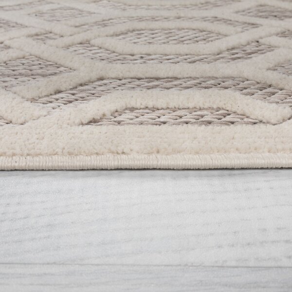 Flair Rugs , Kusový koberec Piatto Mondo Natural kruh – na von aj na doma, 160x160 (priemer) kruh, béžová, chodba / predsieň