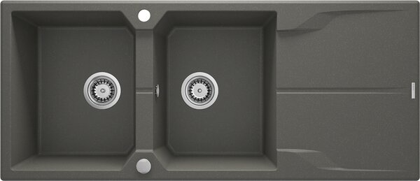 Deante Drez Andante Flush 2 vaničky + odkvapkávač , granit - ZQN T213 antracit metalic
