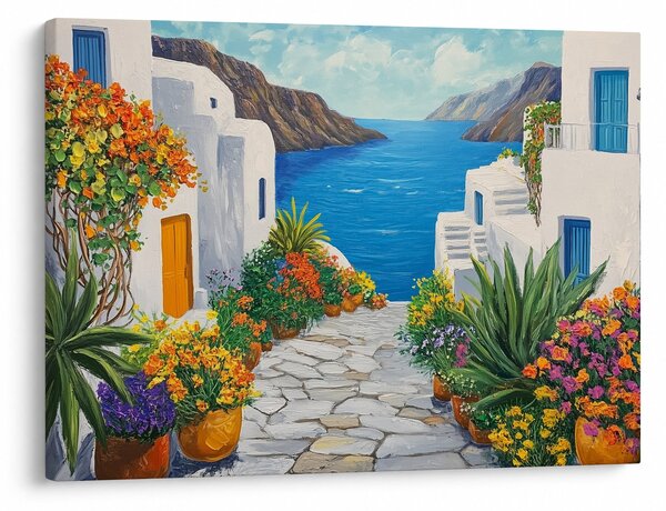 Obraz - Grécka ulička (70x50 cm)