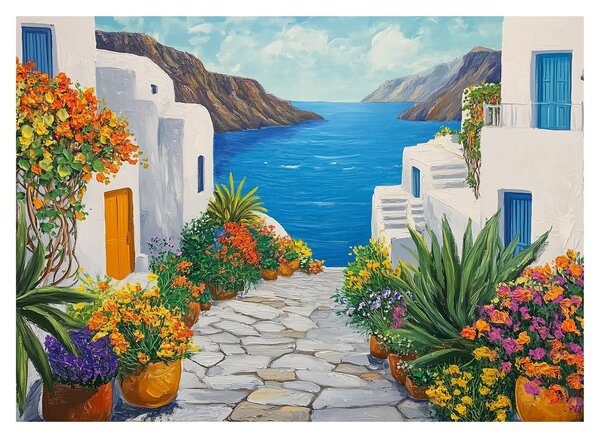 Obraz - Grécka ulička (70x50 cm)
