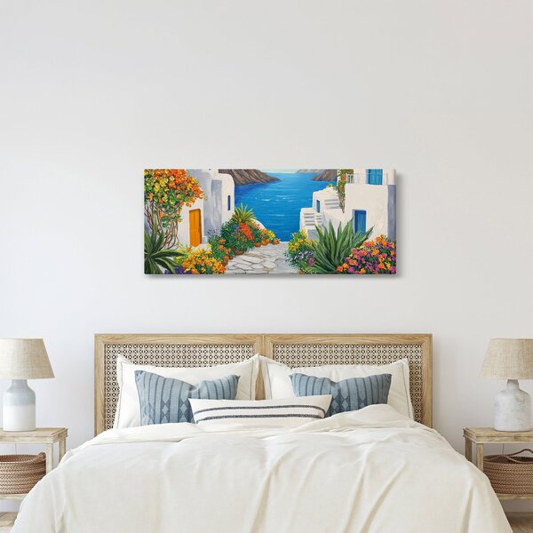 Obraz - Grécka ulička (120x50 cm)