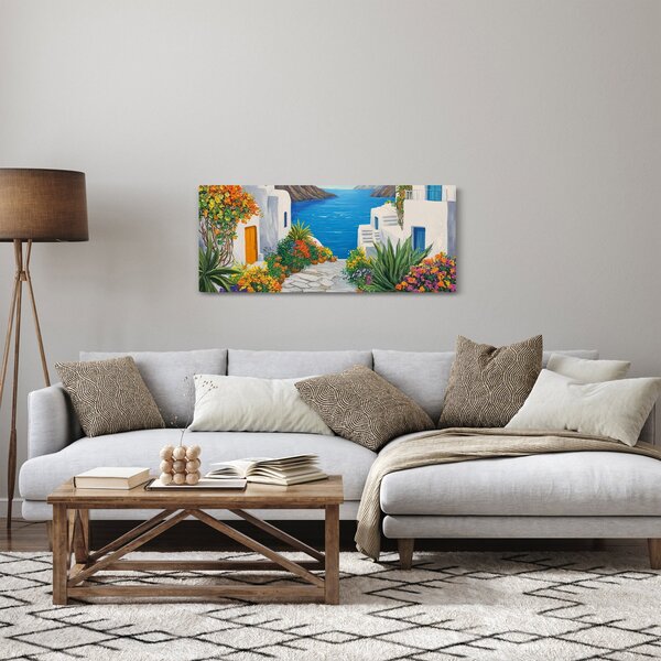 Obraz - Grécka ulička (120x50 cm)