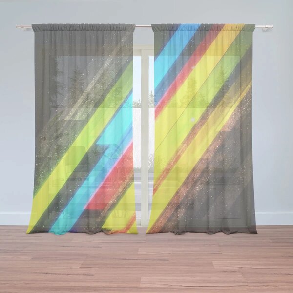 Sablio Záclony Pruhovaná abstrakcia: 2ks 150x250cm