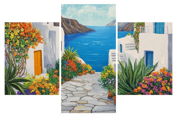 Obraz - Grécka ulička (90x60 cm)