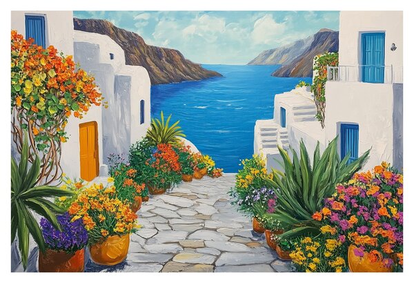 Obraz - Grécka ulička (90x60 cm)