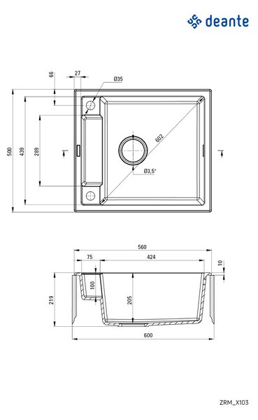 Deante Drez Magnetic granit - ZRM N103 čierny