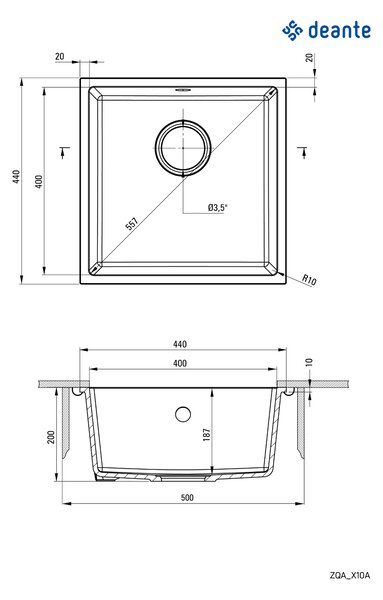 Deante Drez Corda granit - ZQA T10A antracit metalic