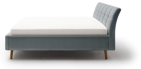 MUZZA Čalúnená posteľ s prešívaným čelom lemina s úložným priestorom 180 x 200 cm modrá