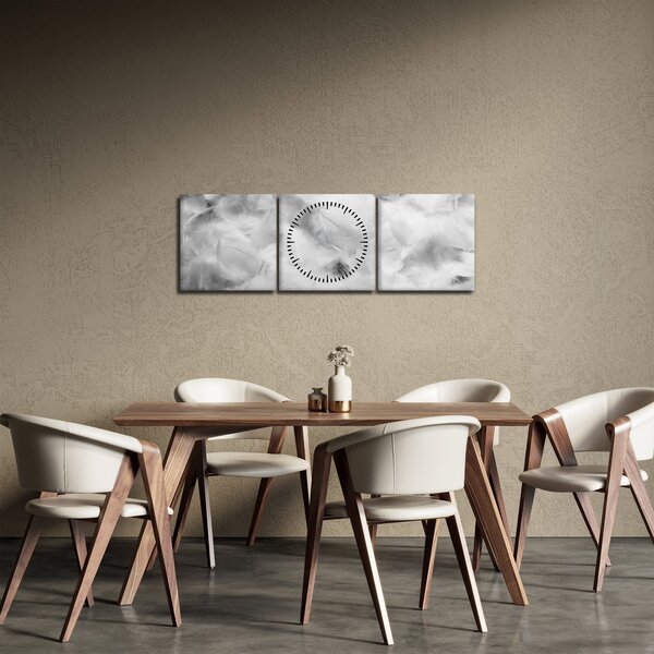 Obraz - Oblaky perie (s hodinami) (90x30 cm)
