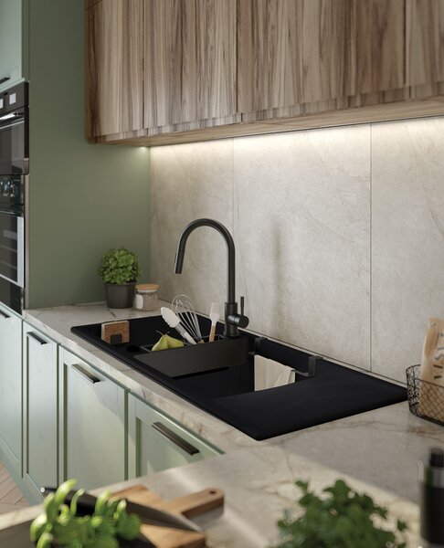 Deante Drez Magnetic 2 komory, odkvapkávač, granit - ZRM N213, čierna