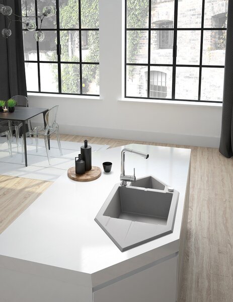 Deante Drez Hexon 1,5 komory, granit - ZQP A653, alabaster