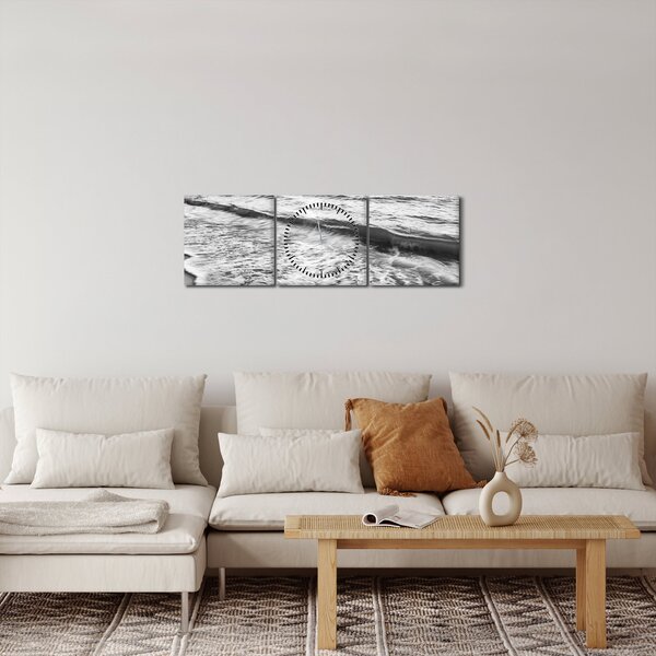 Obraz - Západ slnka pri mori (s hodinami) (90x30 cm)