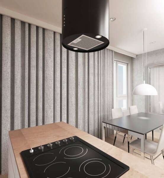 Novoterm Odsávač pár ostrovčekový Shadow 35 BL, čierna mat