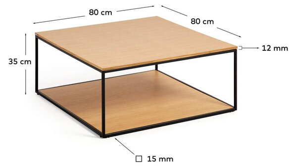 MUZZA Konferenčný stolík noya 80 x 80 cm dub