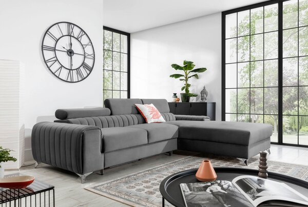 ROHOVÁ SEDAČKA, textil, sivá MID.YOU - Sedačky, Online Only