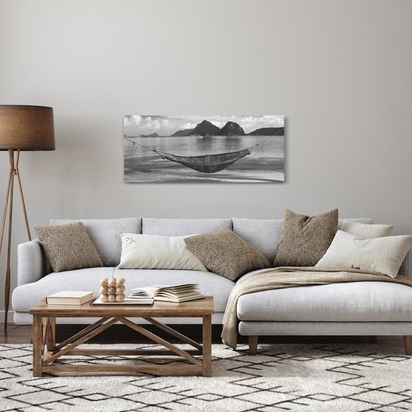 Obraz - Hojdacia sieť na pláži (120x50 cm)