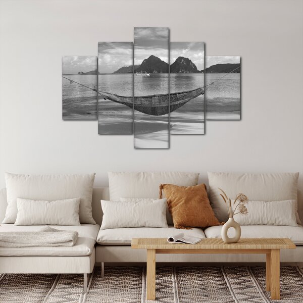 Obraz - Hojdacia sieť na pláži (150x105 cm)