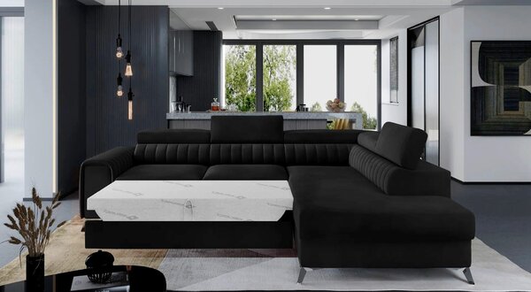 ROHOVÁ SEDAČKA, textil, čierna MID.YOU - Sedačky, Online Only